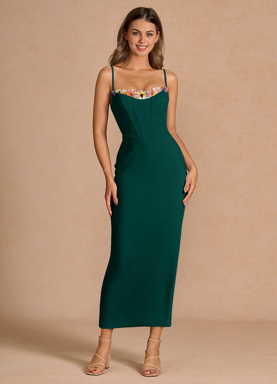 Liliah Forest Green Maxi Dress image1