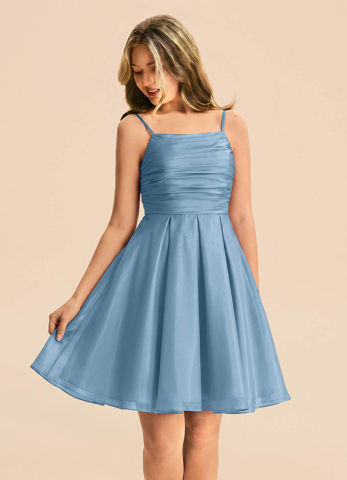 front Azazie Floris Junior Formal Dress