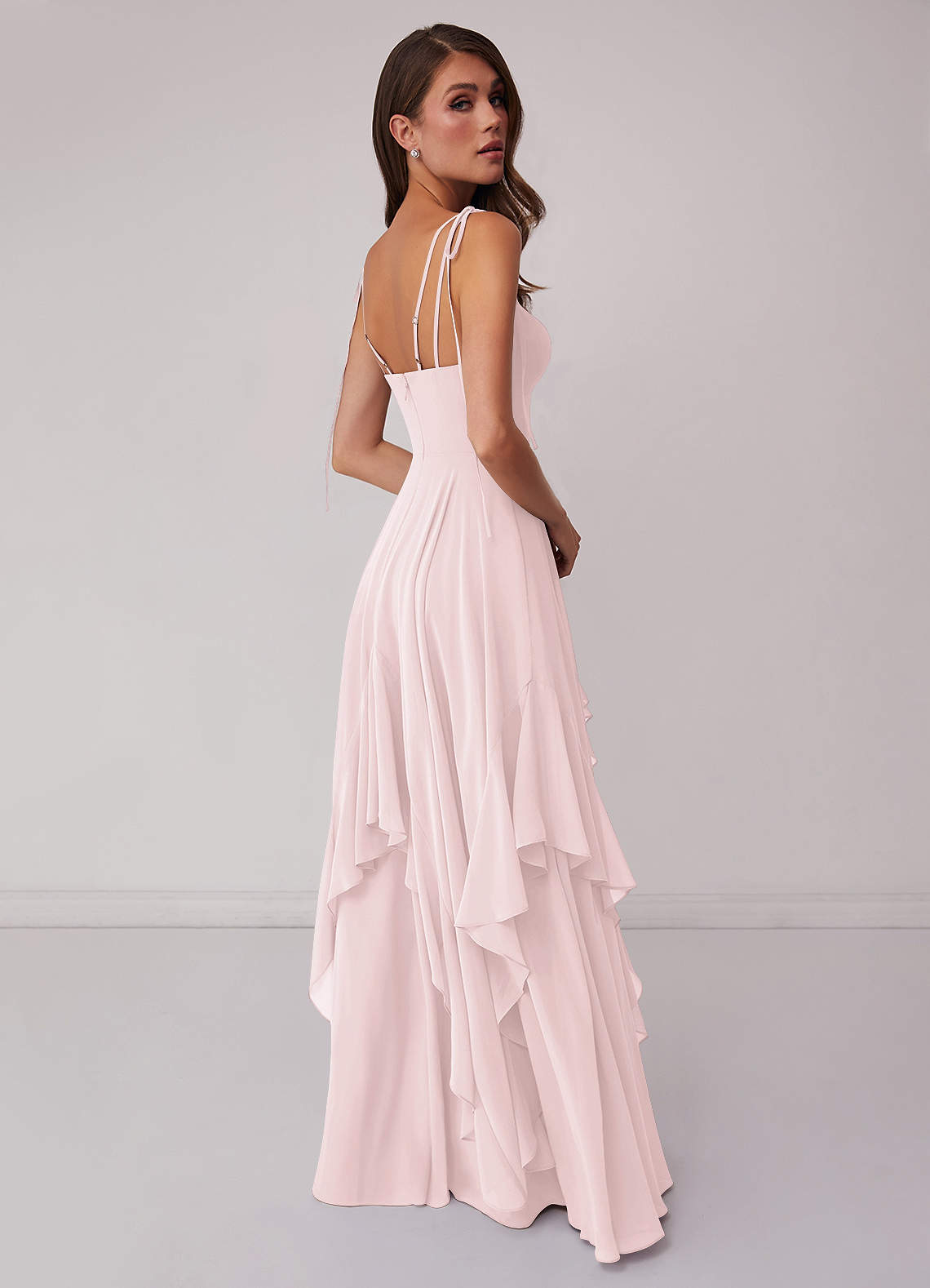 Barbie ♥ Azazie Bridesmaid Dresses V-neck Chiffon Tiered A-line Dress image1