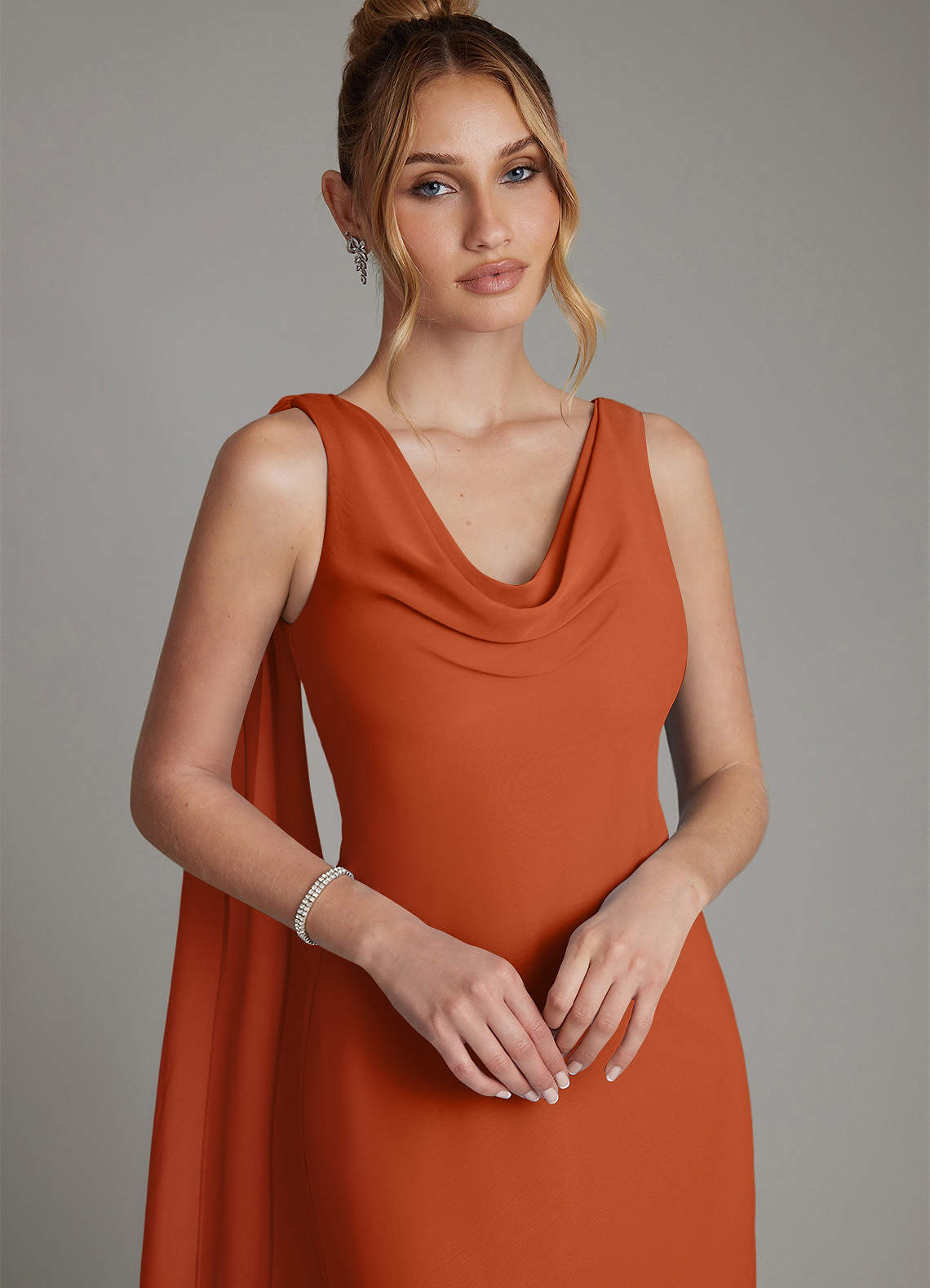 burnt orange cowl neck dress Palisades Cowl Neck Maxi Dress