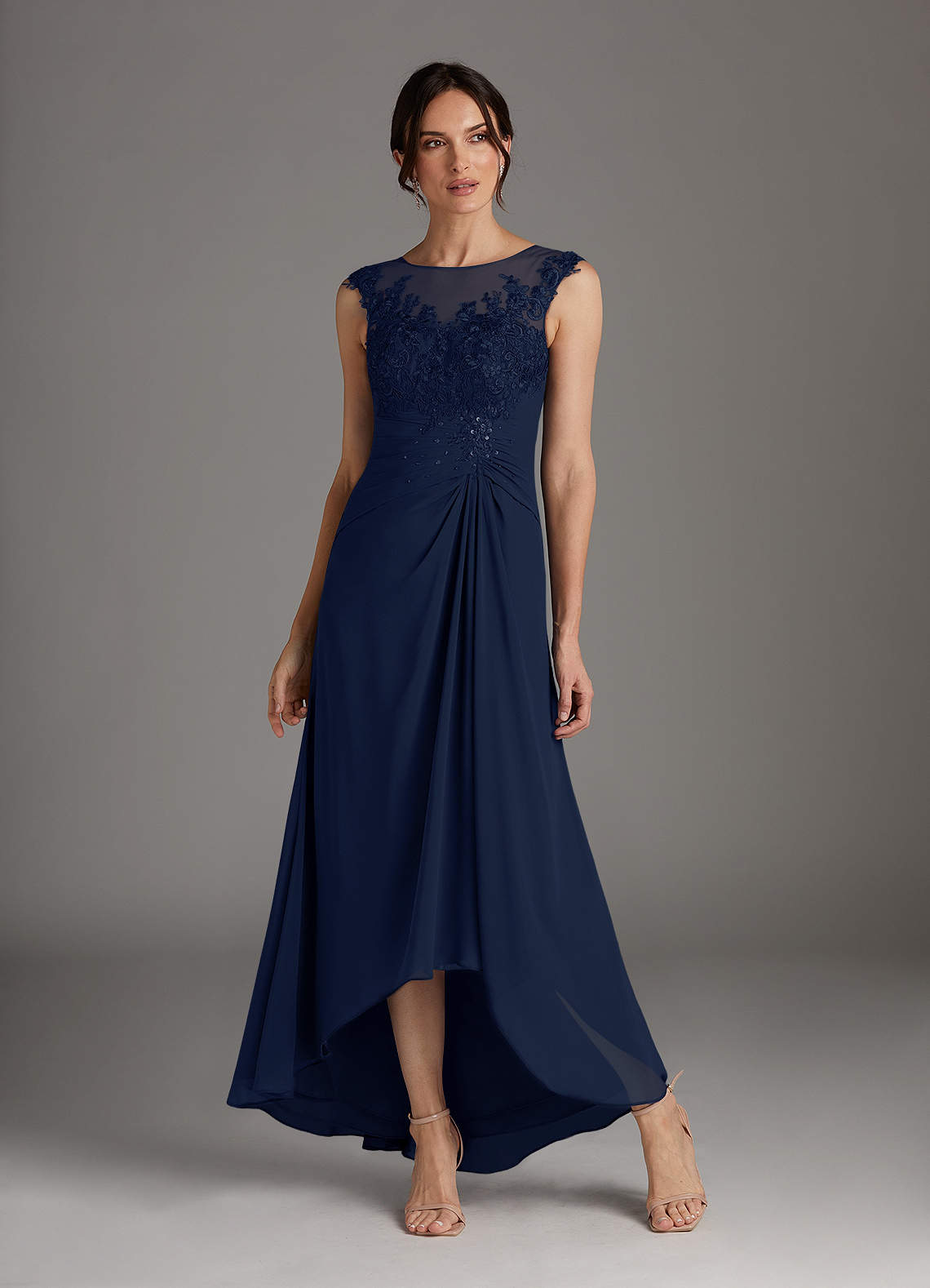 Navy lace mother of the bride dress online