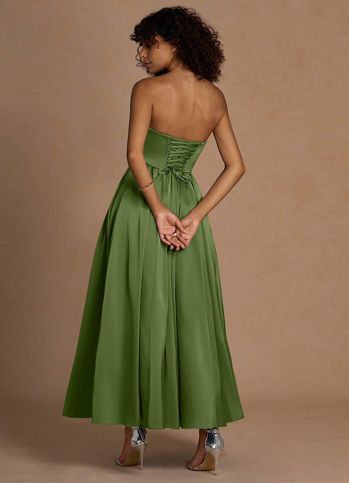 eloise satin drape neck layered dress in green REISS Eloise Drape Neck Short Occasion Dress