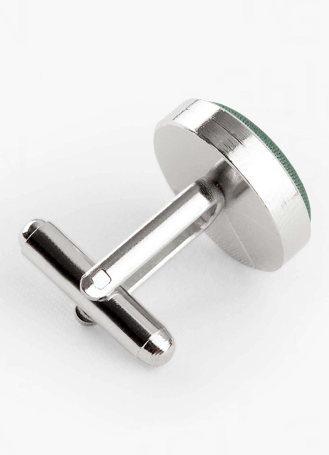 front Abotoaduras arredondadas em cetim fosco