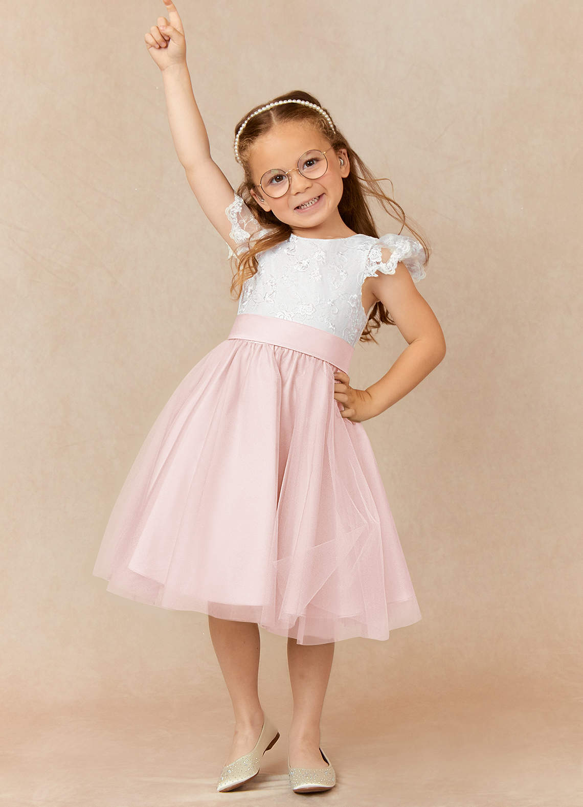 Cap Sleeves A-line Lace Tulle Flower Girl Dresses, Little Girl Dresses