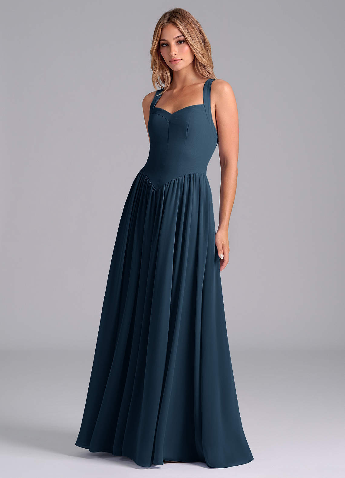 60 bridesmaid dresses Azazie A-Line Sweetheart Floor-Length Chiffon Color:Amethyst