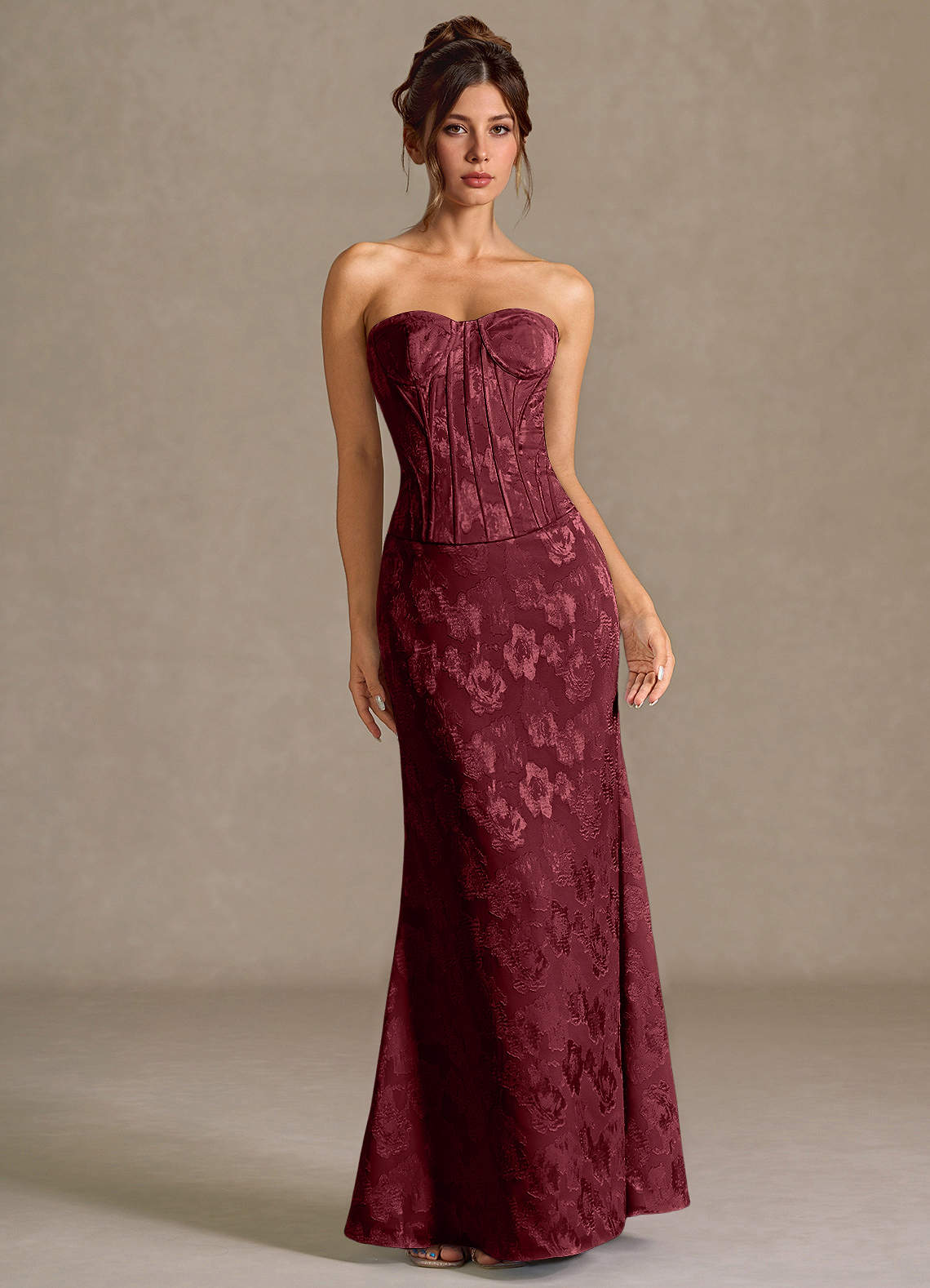 Azazie Wine Lace Up Sweetheart Formal Dress Azazie Wine Lace Up Sweetheart Formal Dress