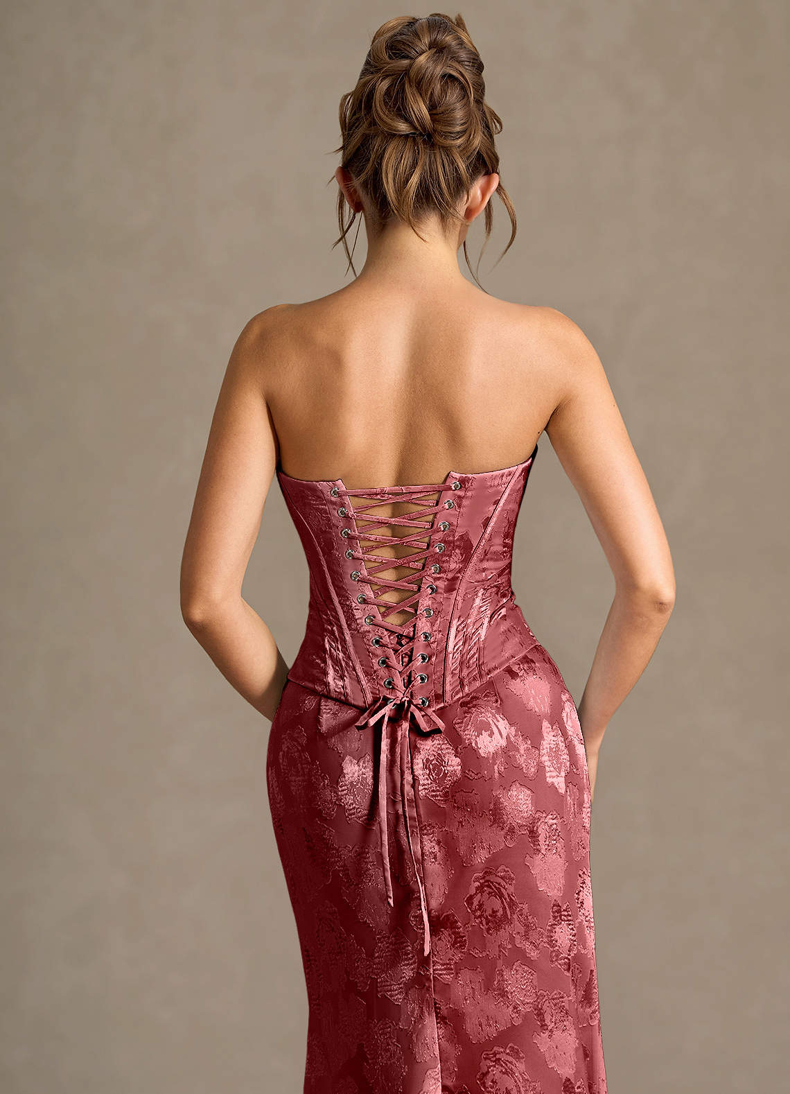 two piece corset dress Azazie Plus Size Maxi Floor-Length Dresses Mermaid Wedding Guest Formal Black Tie Dresses Strapless Light Pink White Satin Corset Dress Perfect