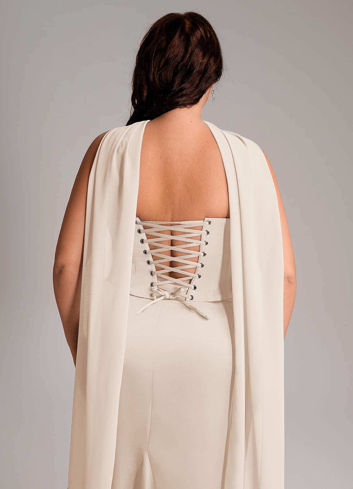 Azazie Sorrel Brautjungfernkleider Wandelbar Meerjungfrau-Linie Schulterfrei Stretch-Satin Kleid Alabaster Weiß image11