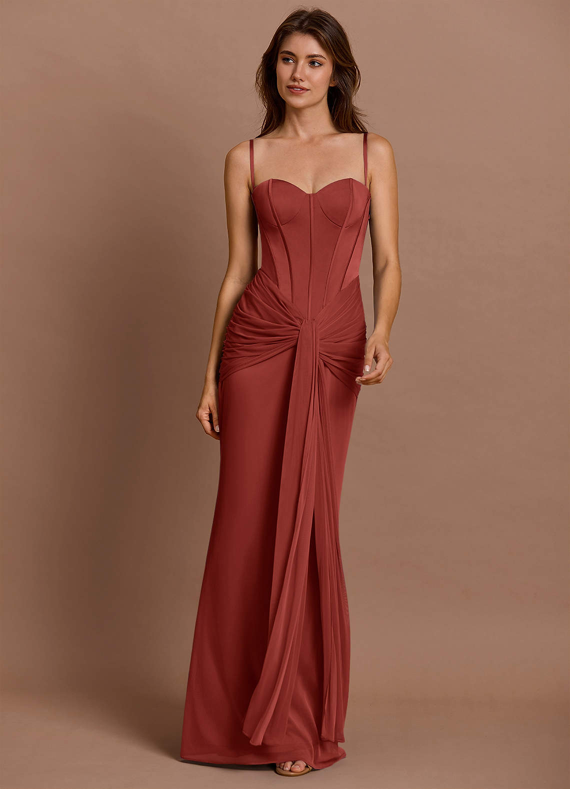 Vestido Terracota Largo Kalliope  image1