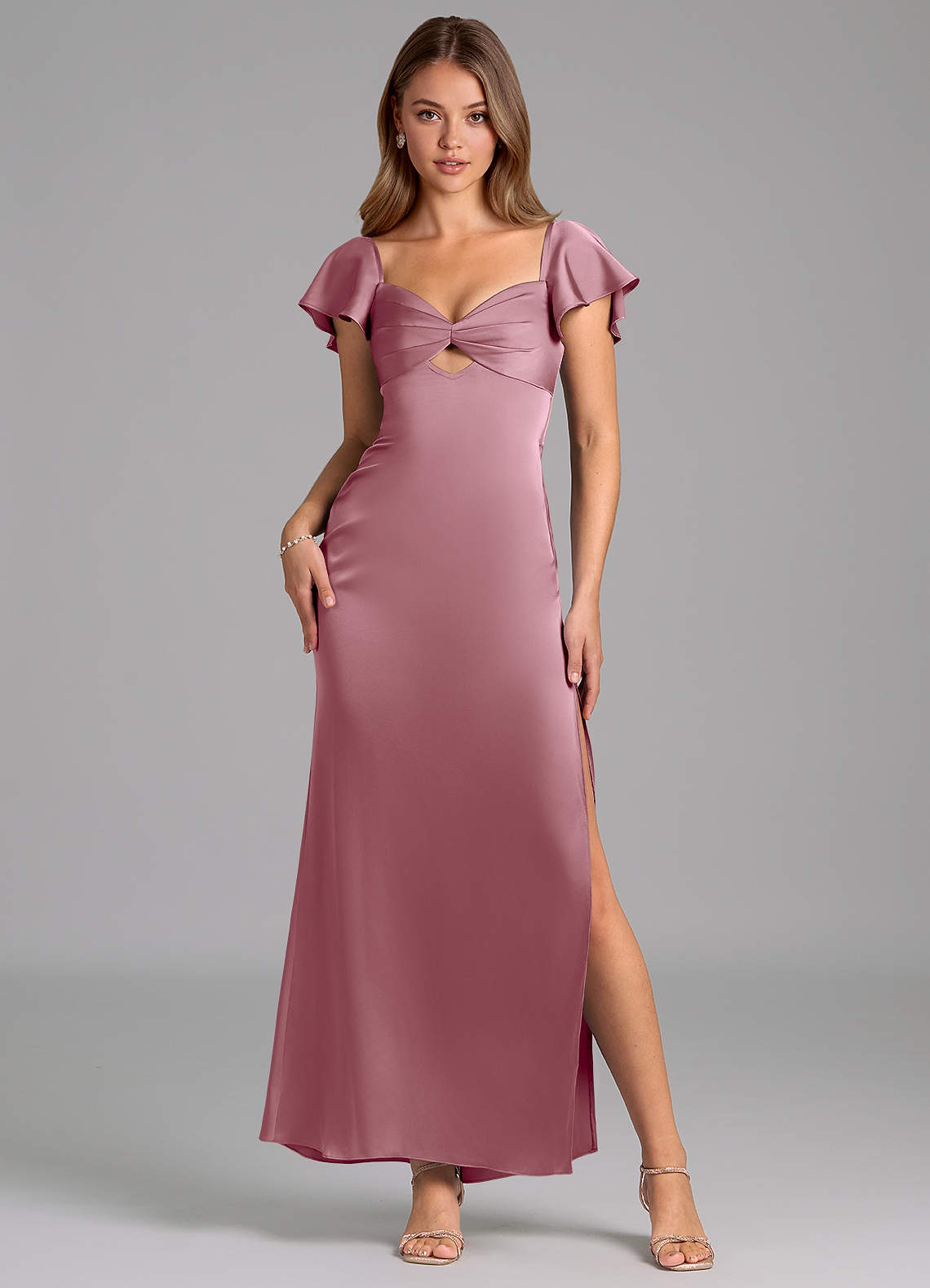 mauve red dress LA Divine