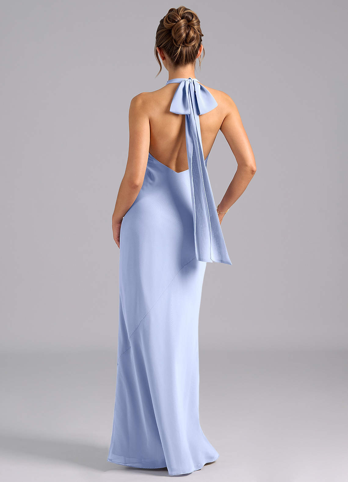 Azazie Velli Bridesmaid Dresses Ice Mermaid High Neck Chiffon Dress image1