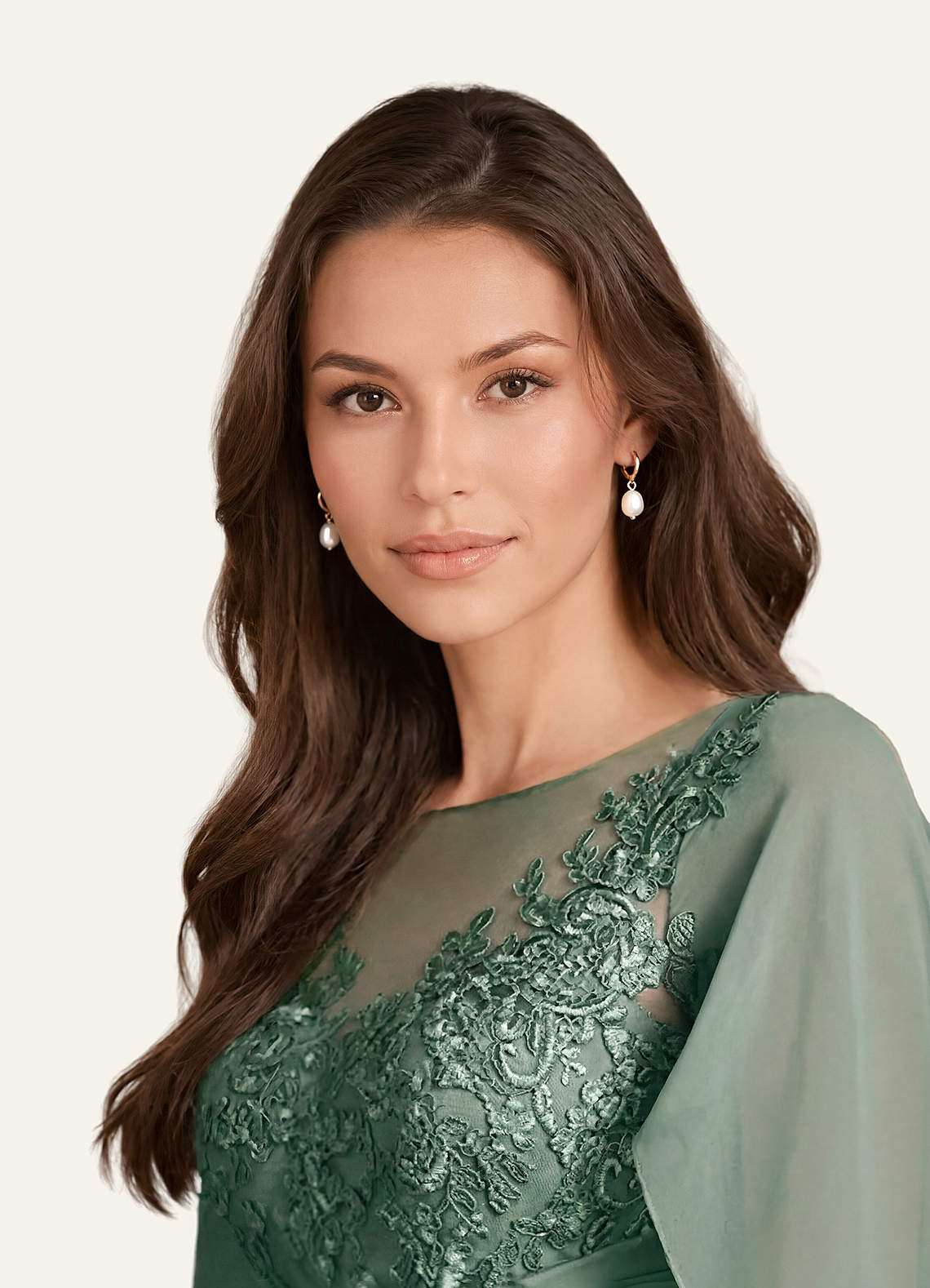 front Golden Pearl Earrings