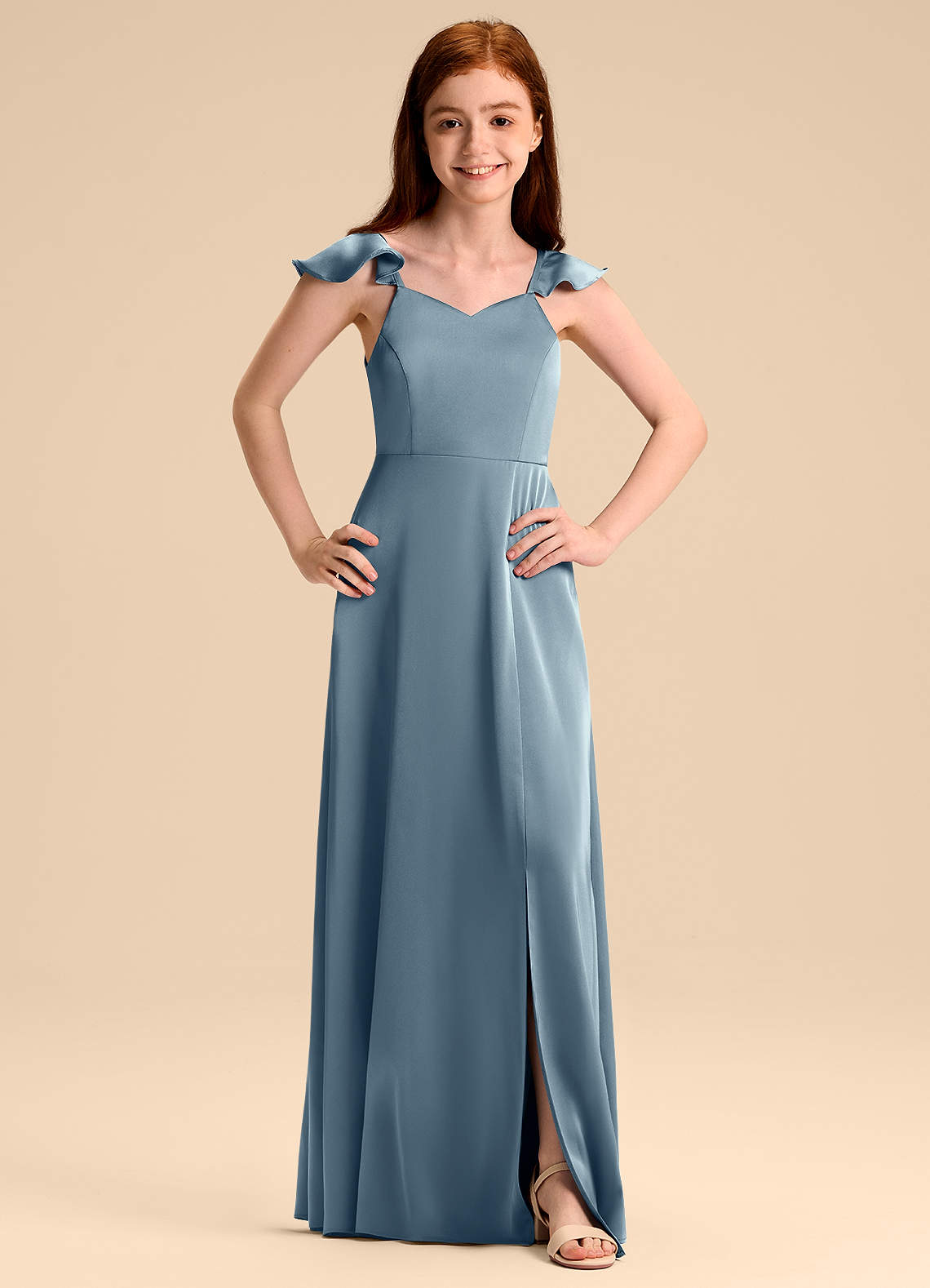 Blue Junior Bridesmaid Dresses Azazie Everett Junior Bridesmaid Dress In Dusty  Blue Azazie AU