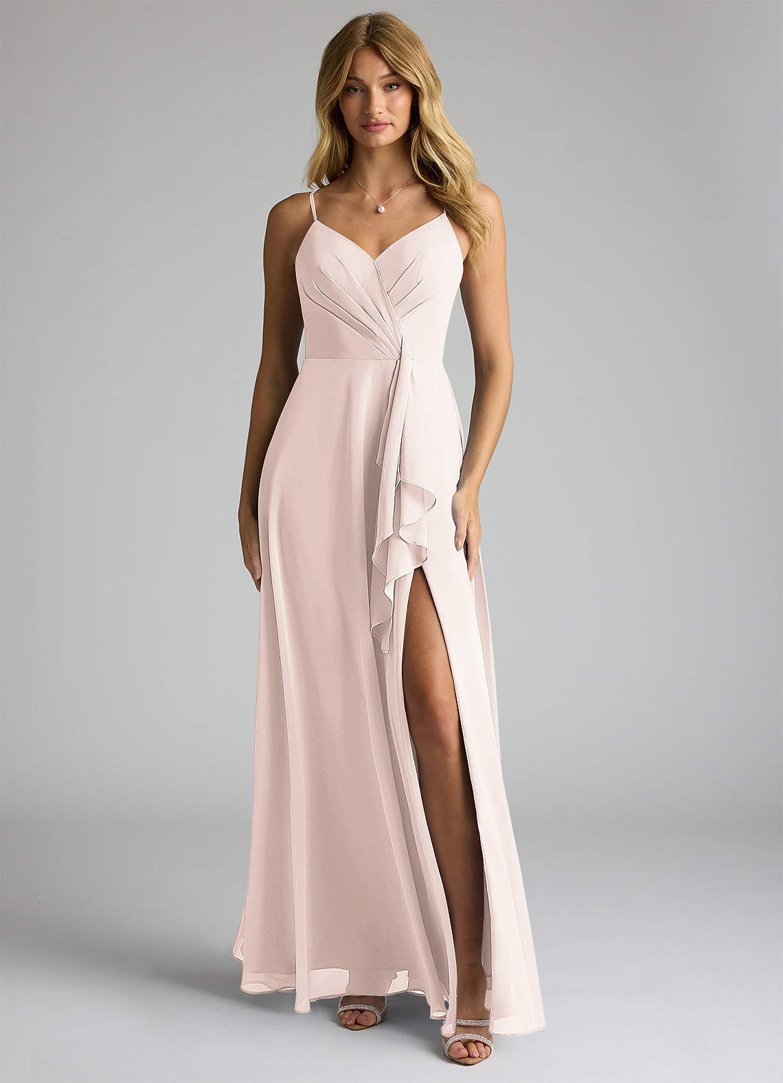 Azazie Akita Bridesmaid Dresses Rose Petal A-Line Chiffon Dress image1