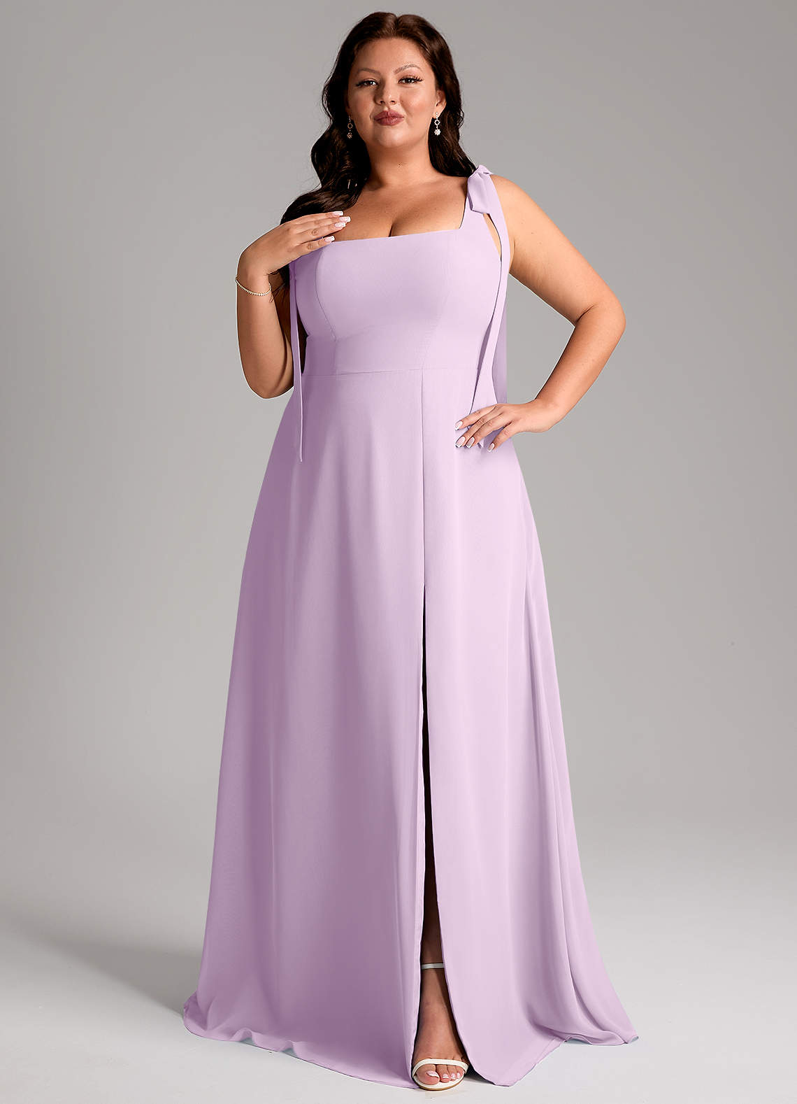 Azazie Debra At-home Try On Dresses Black A-Line with Pockets Chiffon Convertible Dress image9