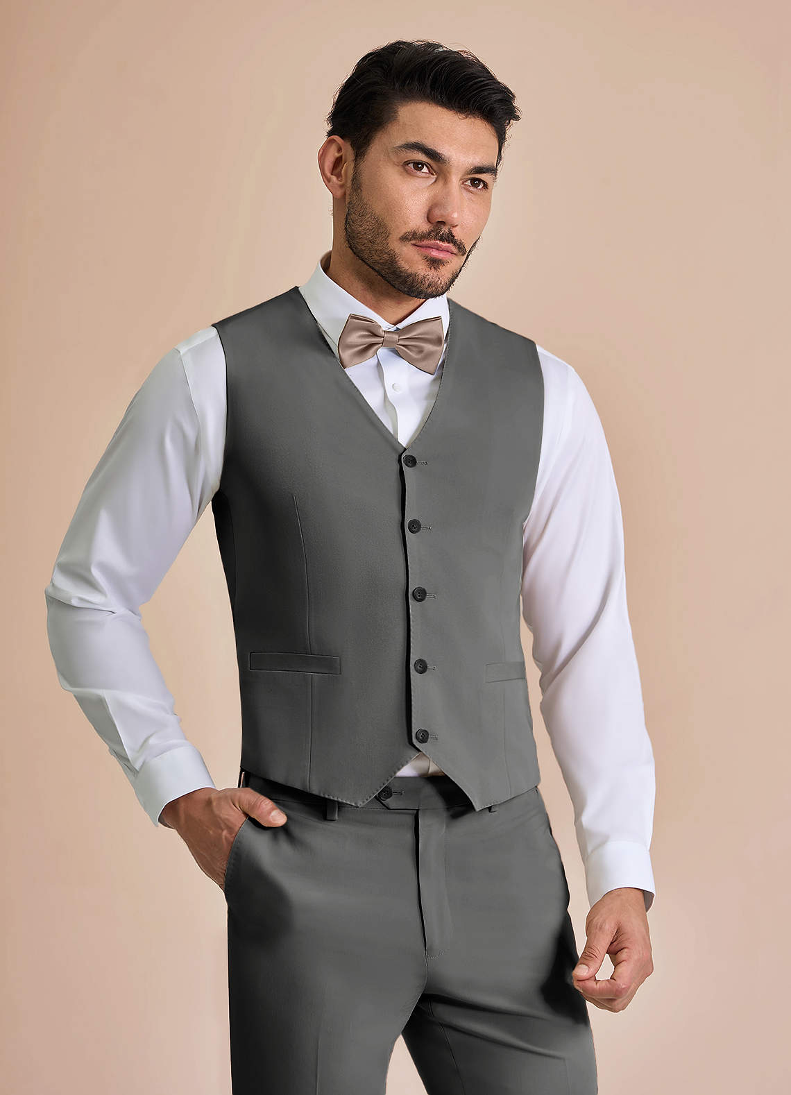 front William Charcoal Comfort Blend Suit Vest