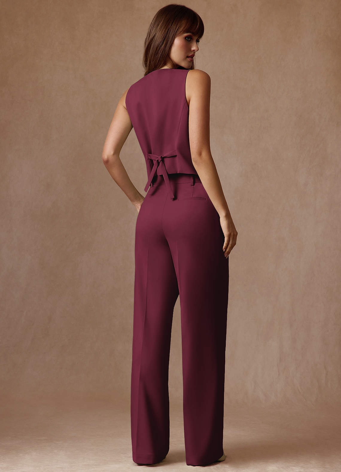 front Rowan Burgundy Refined Weave Performance pants
