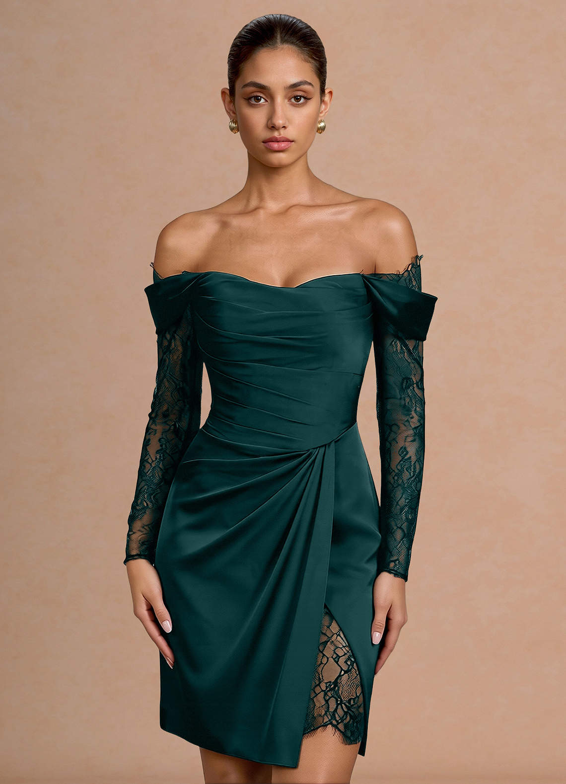 forest green mini dress Celena Burnout Wear to dinner parties Forest Green Bow Front Sleeveless