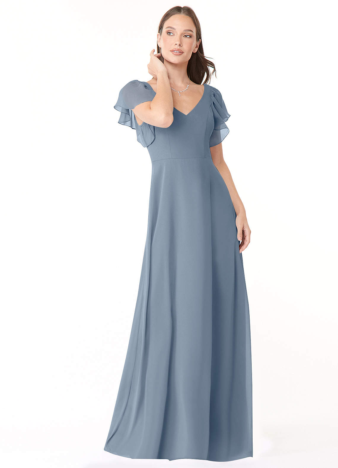 Azazie Syenna Bridesmaid Dresses Twilight A-Line Ruched Chiffon Dress image1