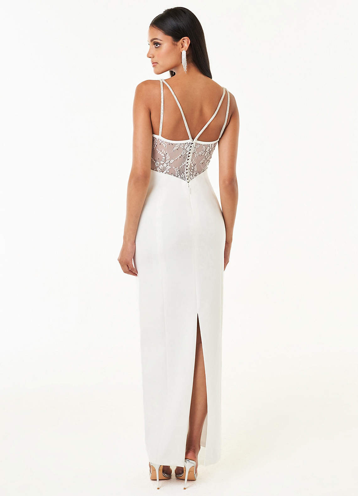 Karia White Lace Cutout Maxi Dress Ready to Ship | Azazie