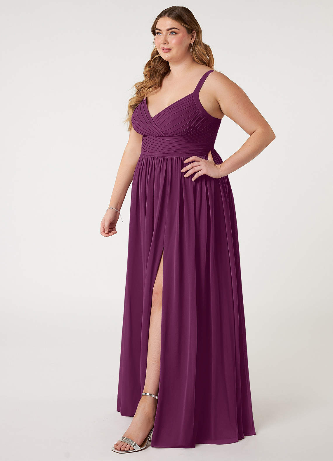 raspberry bridesmaid dresses Azazie Chanel Raspberry Chiffon Bridesmaid Dresses