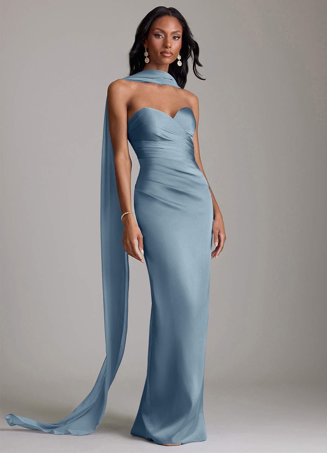 blue strapless bridesmaid dresses Azazie Sonora Leely Women Royal Blue Navy blue Occasion:Going Out Dresses Color:#18 Raspberry Float through the evening
