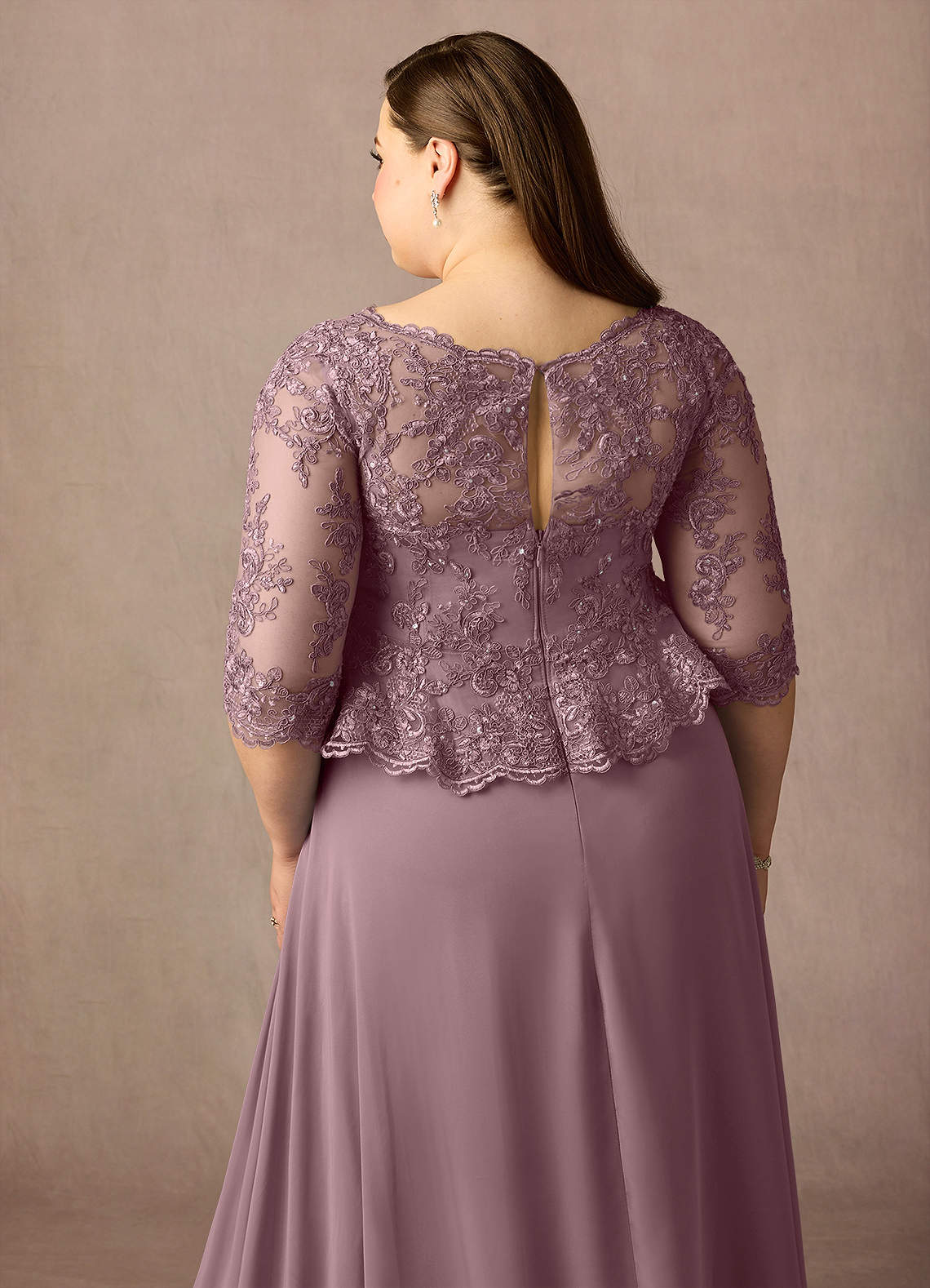 Azazie Averie Mother of the Bride Dresses Dusty Rose A-Line Boatneck Sequins Chiffon Dress image13