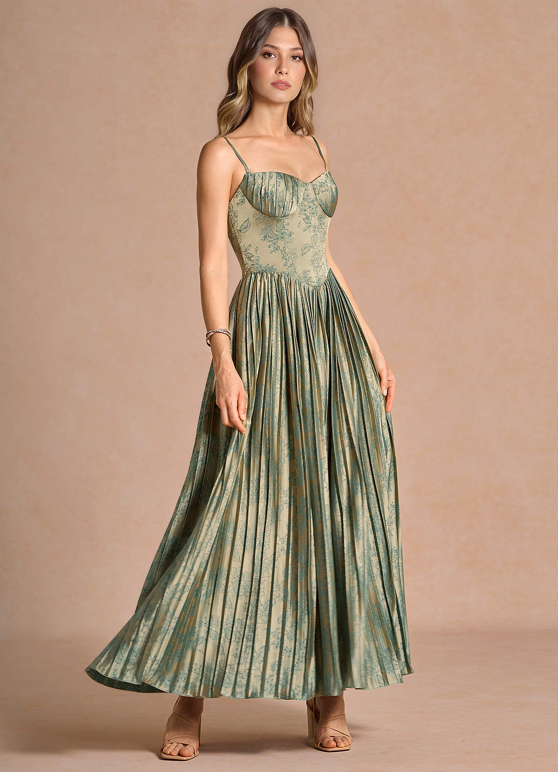 Marcella Platinum Teal Maxi Dress