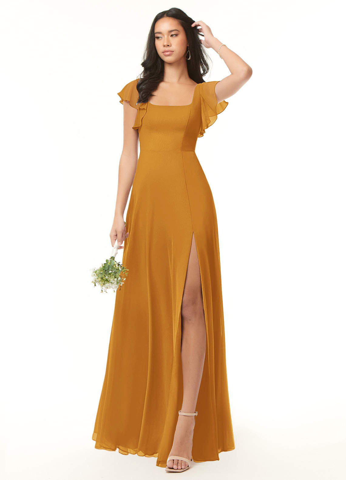 butterscotch bridesmaid dresses Azazie Bondi Butterscotch birdy