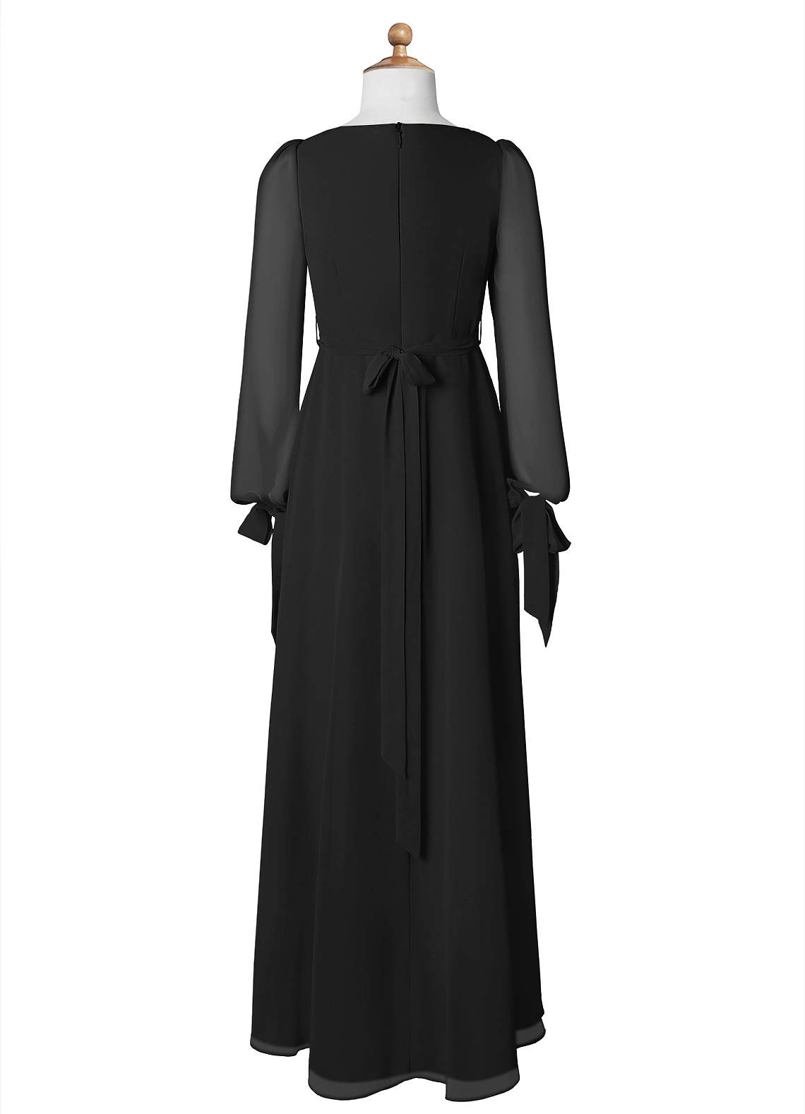 Azazie Leonia Junior Black A-Line with Pockets Chiffon Dress image7