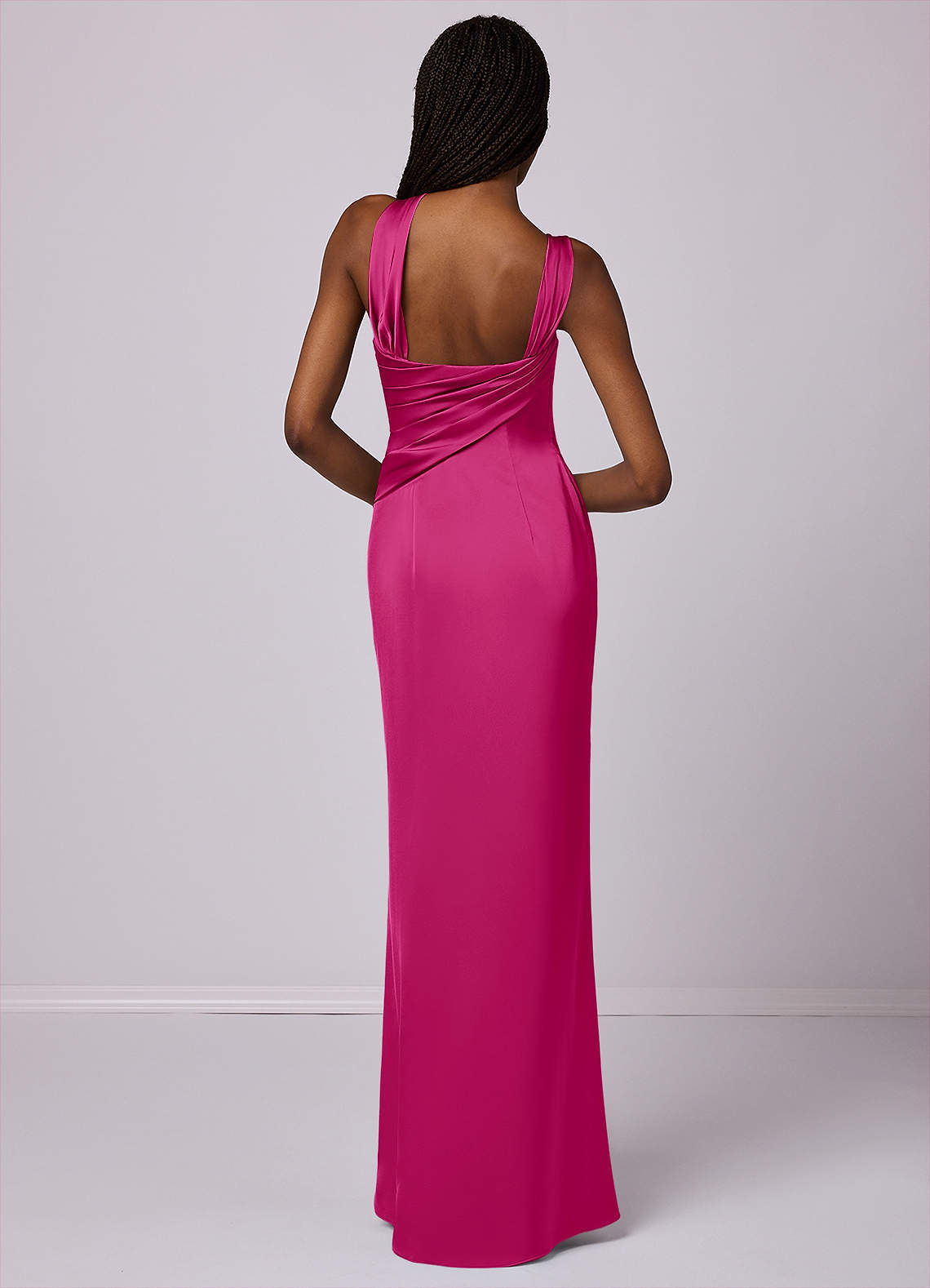 Barbie ♥ Azazie Bridesmaid Dresses Mermaid One Shoulder Stretch Satin Floor-Length Dress image1