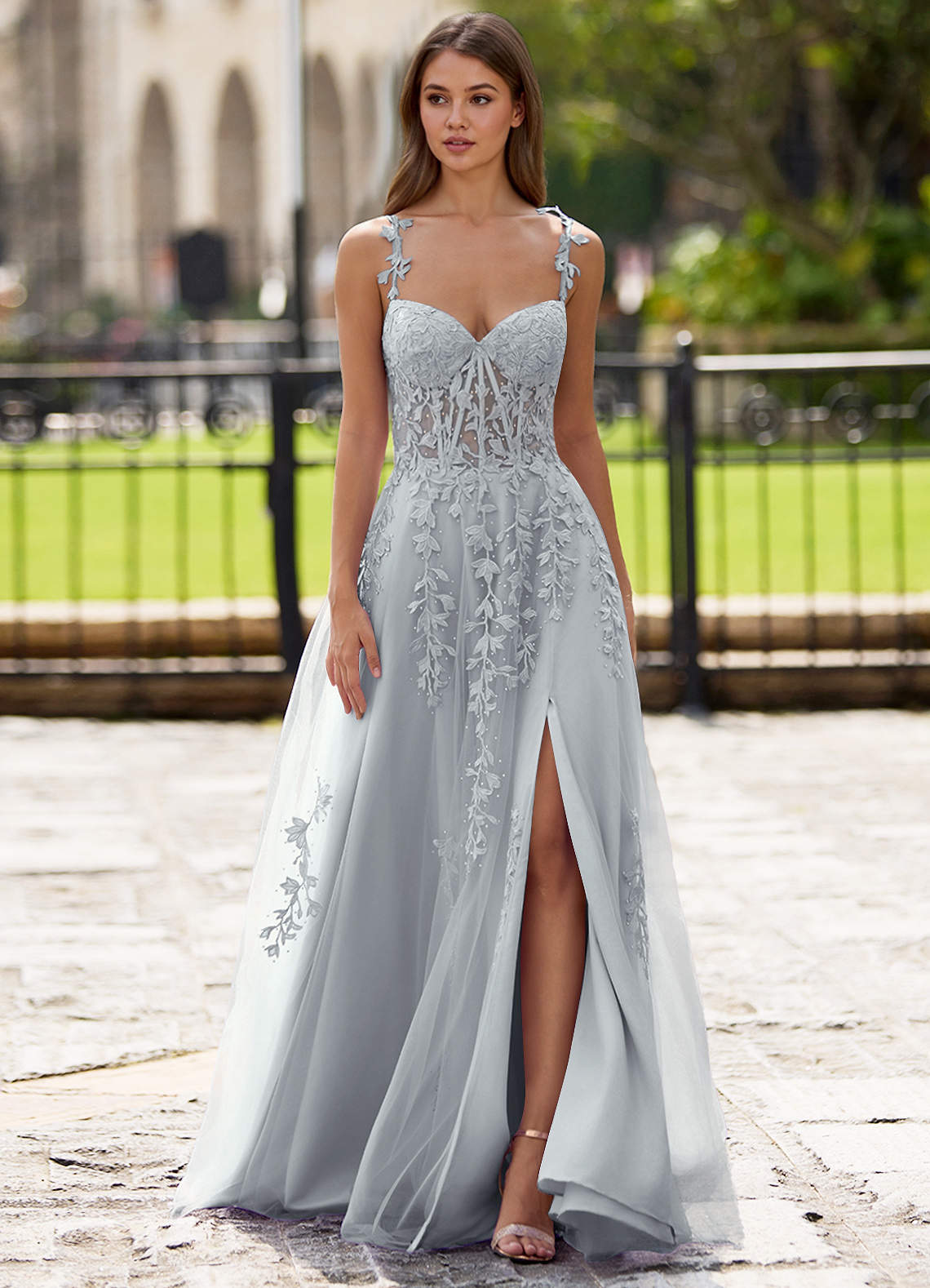 Dreamscape Silver A-line Prom Dress Prom and Homecoming Dresses | Azazie AU Dreamscape Silver A-line Prom Dress Prom and Homecoming Dresses | Azazie AU