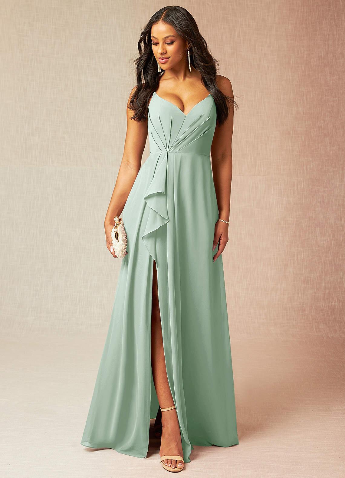 Azazie Kyedae Agave Chiffon Bridesmaid Dresses | Azazie Azazie Kyedae Agave Chiffon Bridesmaid Dresses | Azazie