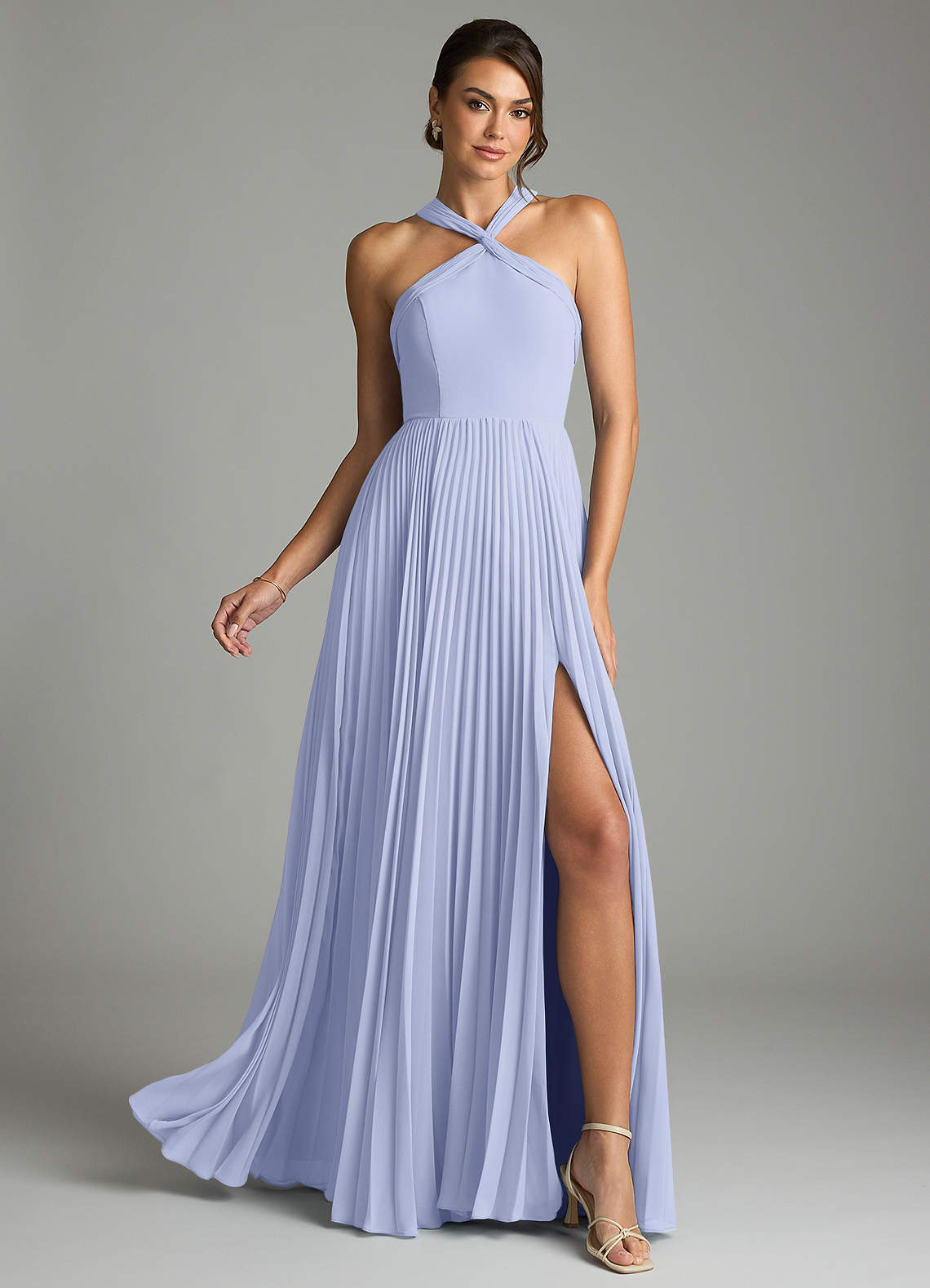 Azazie Afra Abiti da Damigella Abito A-Line in Chiffon Plissettato Lavanda image1