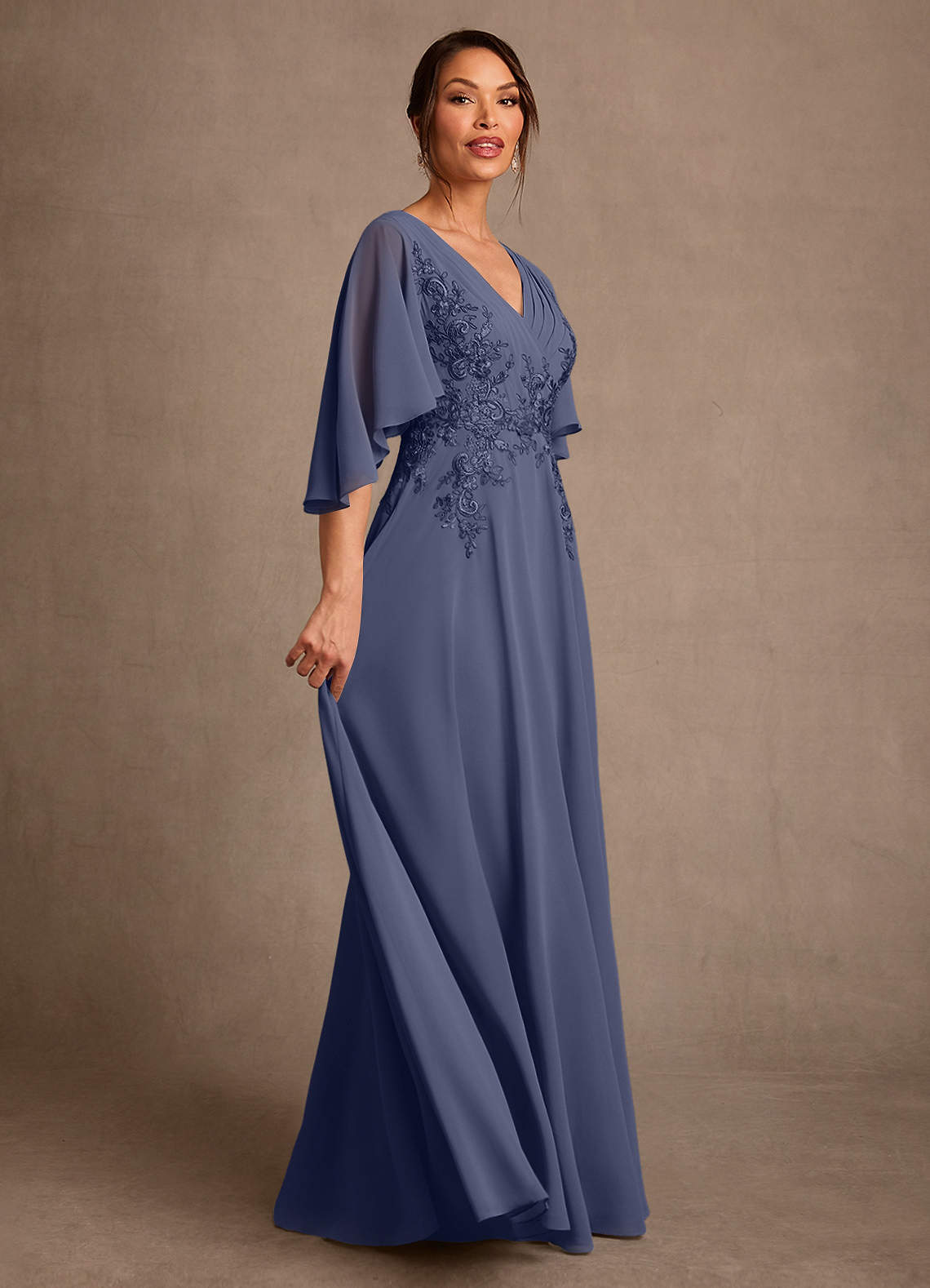 Azazie Tilda Kleider für die Brautmutter A-Linie Spitze Chiffon Kleid Sturm image2