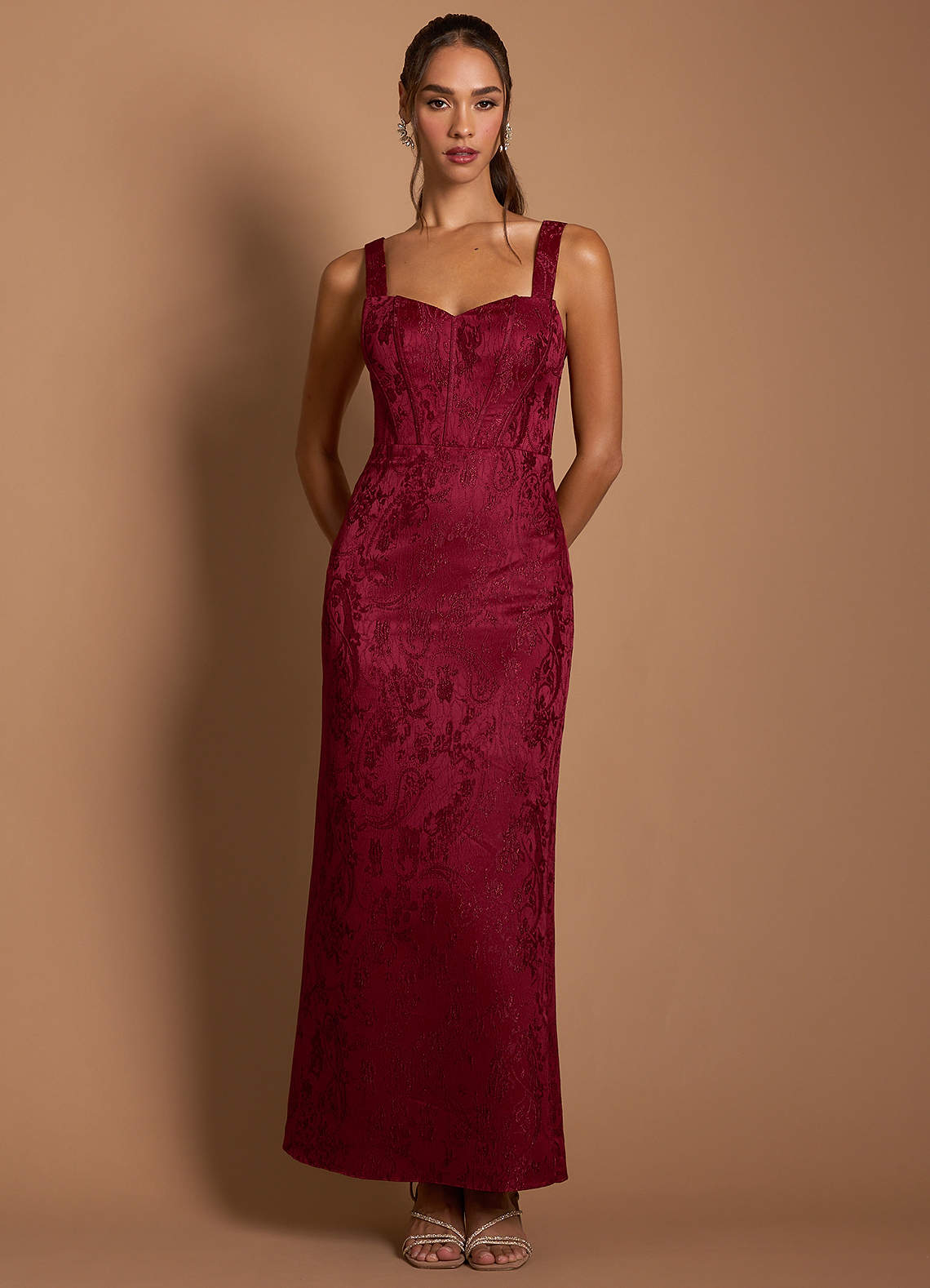Robe Longue Framboise Noire Mandi image1