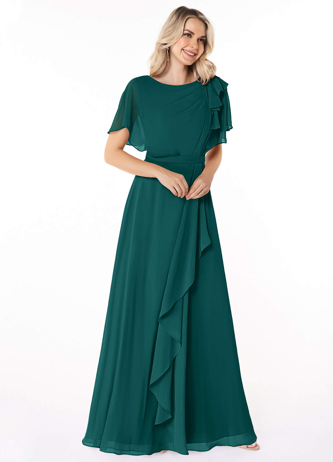 Azazie Aaliyah Peacock Modest Bridesmaid Dresses | Azazie Azazie Aaliyah Peacock Modest Bridesmaid Dresses | Azazie