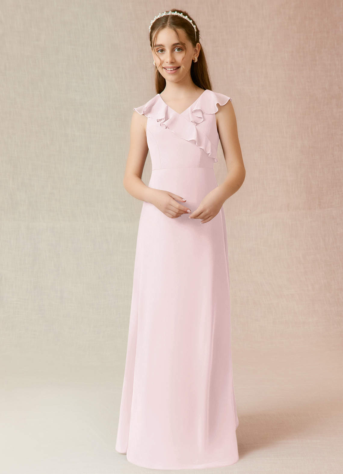 Blush pink store junior bridesmaid dresses