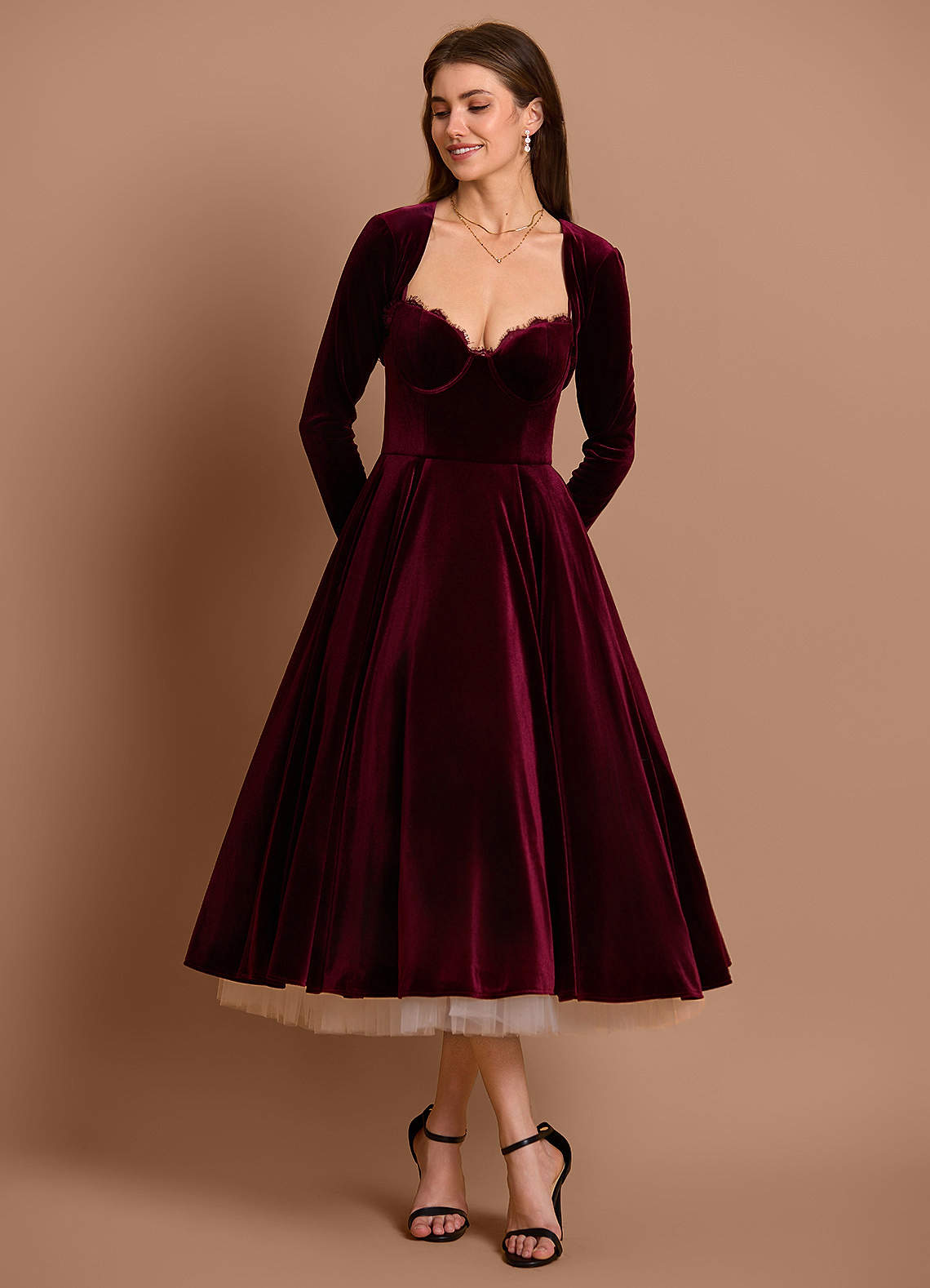Gracyn Wine Two Piece Dress image1