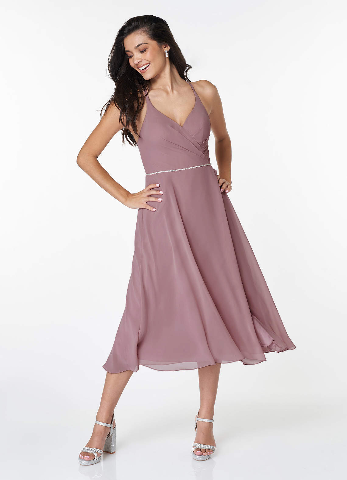 Arcadia Rouge Pink Sleeveless Midi Dress image1