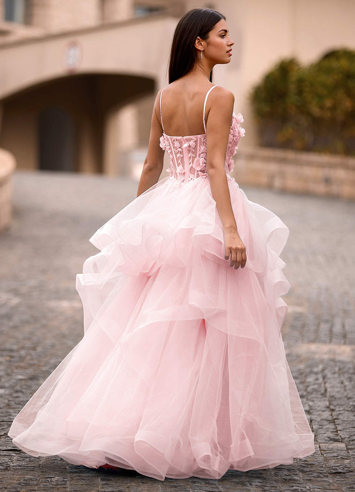 pink prom dress corset Sheer-Corset Jovani 23713 line prom dresses with high side slits Light Pink formal Dress |