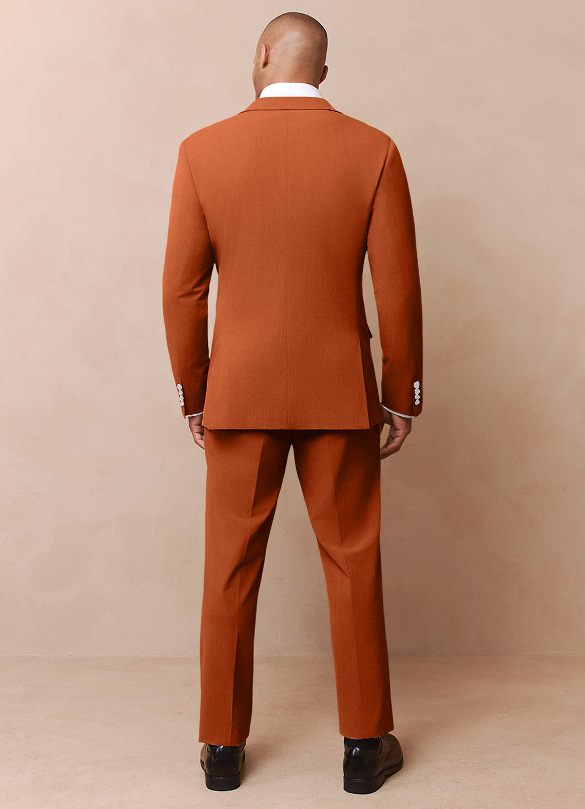 front James Burnt Orange Structured Stretch Suit