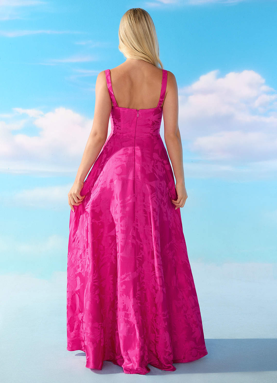 pink and yellow prom dress Sherri Hill Floral Print Halter Prom Dress 57930