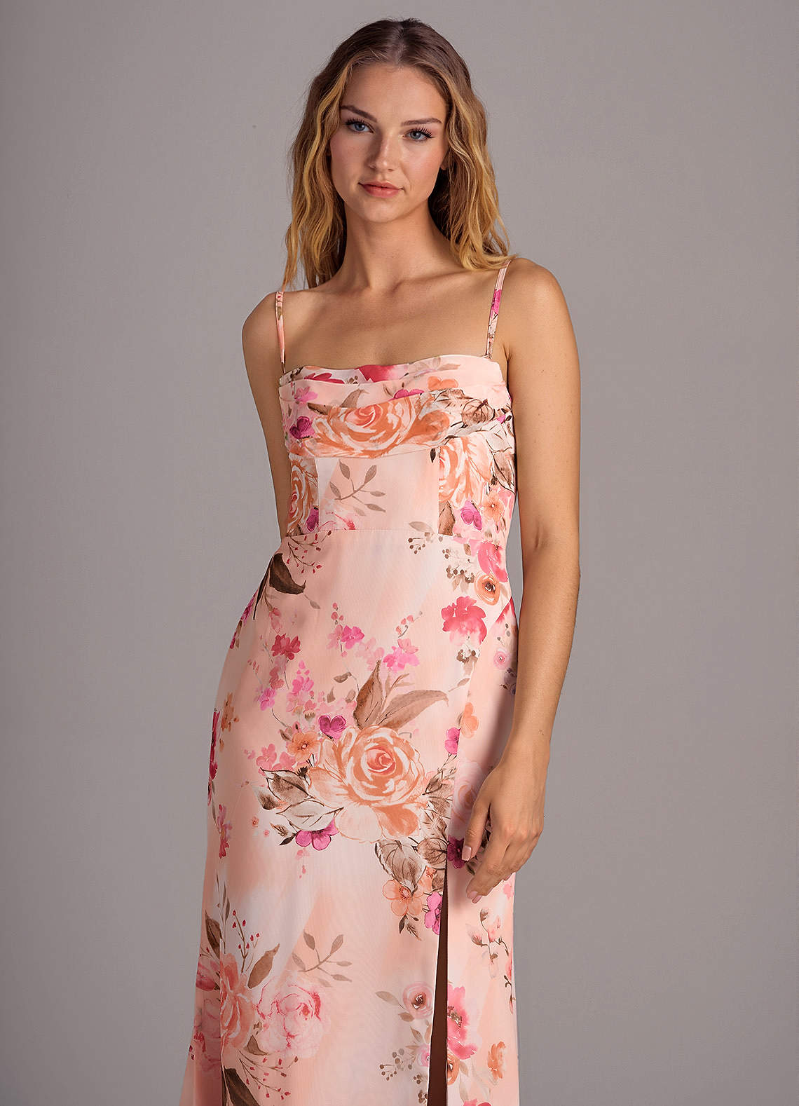 Azazie Saige Bridesmaid Dresses Abstract Bouquet Floral A-Line Off the Shoulder Chiffon Convertible Dress image2