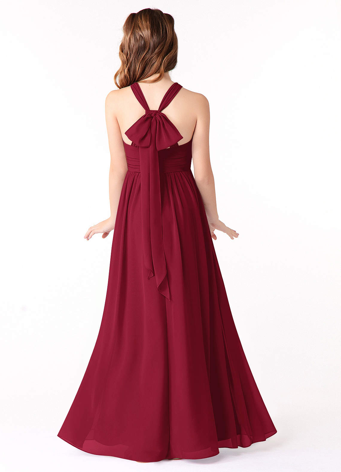 maroon junior bridesmaid dresses Cicinia Crinkle Chiffon Junior Bridesmaid Dress, Mulberry