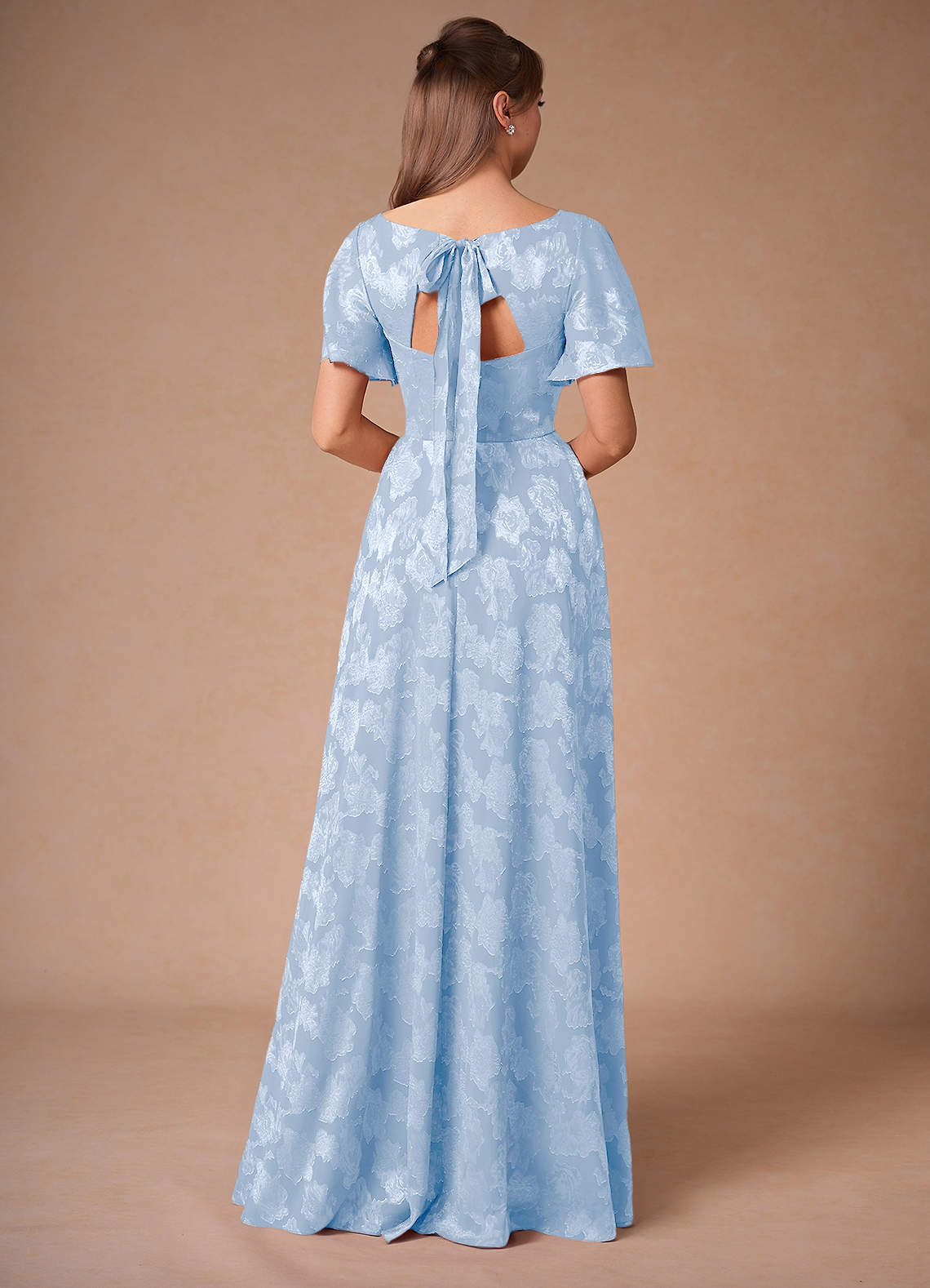 Sasha Powder Blue A-Line Maxi Dress | Azazie