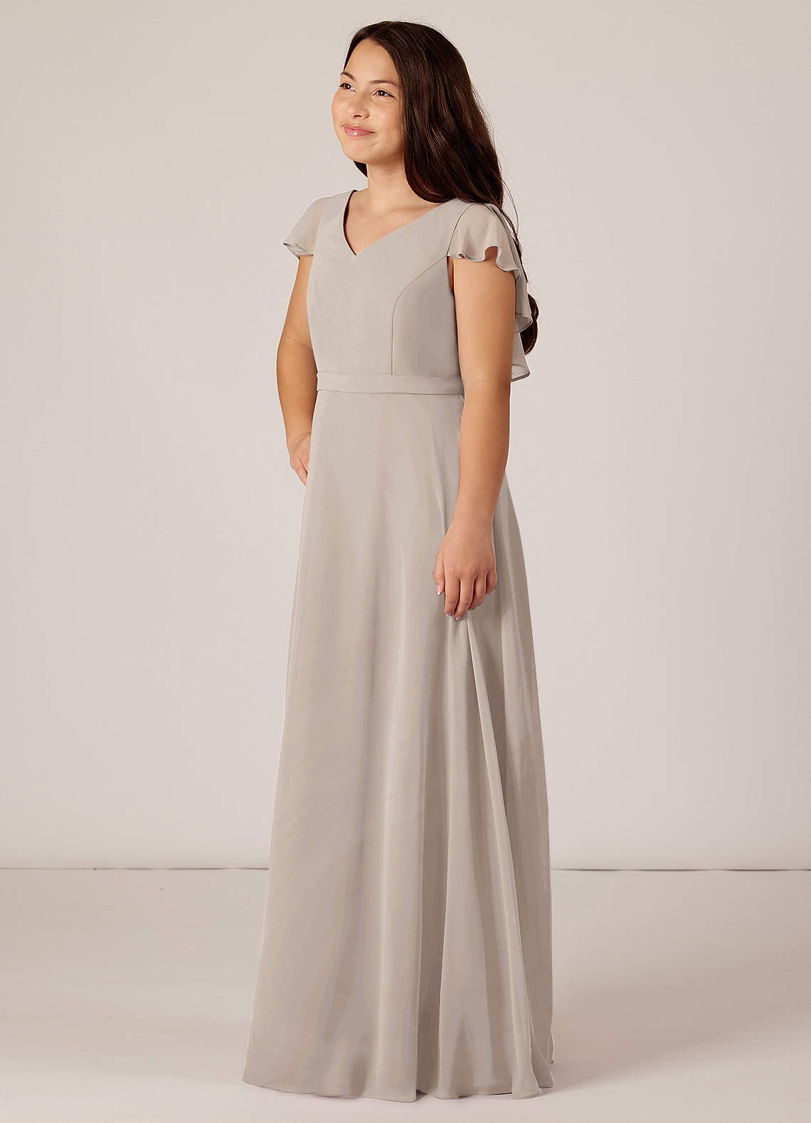 Flutter Sleeve Full Skirt Bridesmaid Dress