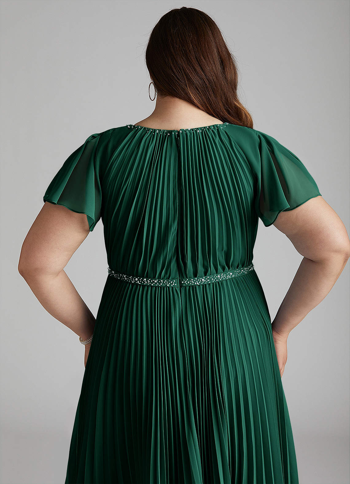 Azazie Kara Modest Bridesmaid Dresses A-Line Pleated Chiffon Floor-Length Dress image16
