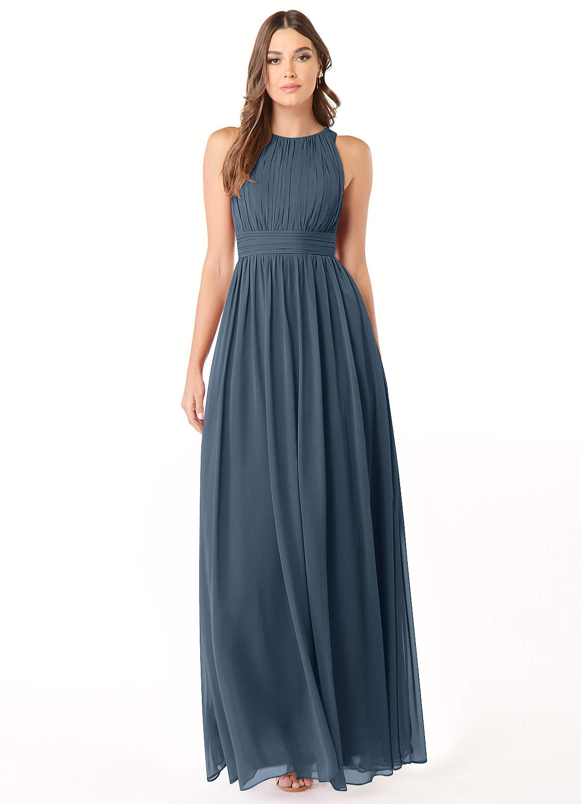 Azazie Luz Bridesmaid Dresses Neptune A-Line Lace Chiffon Dress image1