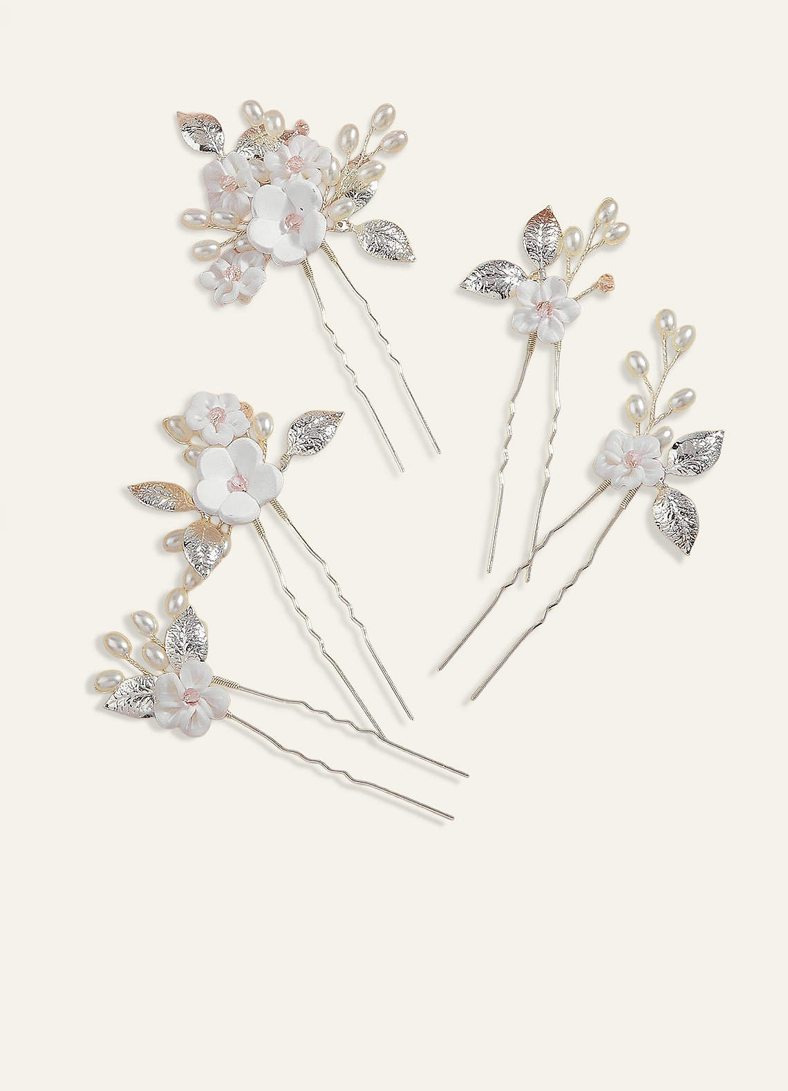 front Winter Flower Pearl Pins